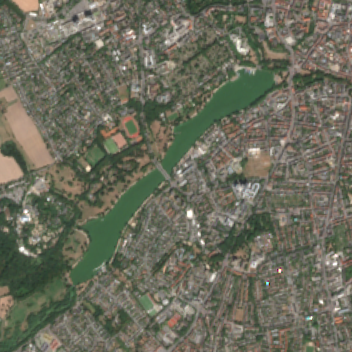 Sentinel-2-Aufnahme des Aasee vom 09. August 2026