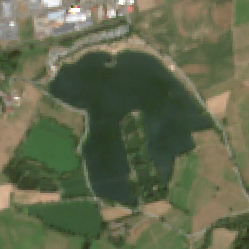 Sentinel-2-Aufnahme des Kieswäsch (Mainauensee, Baggersee Mainauen) vom 10. August 2026